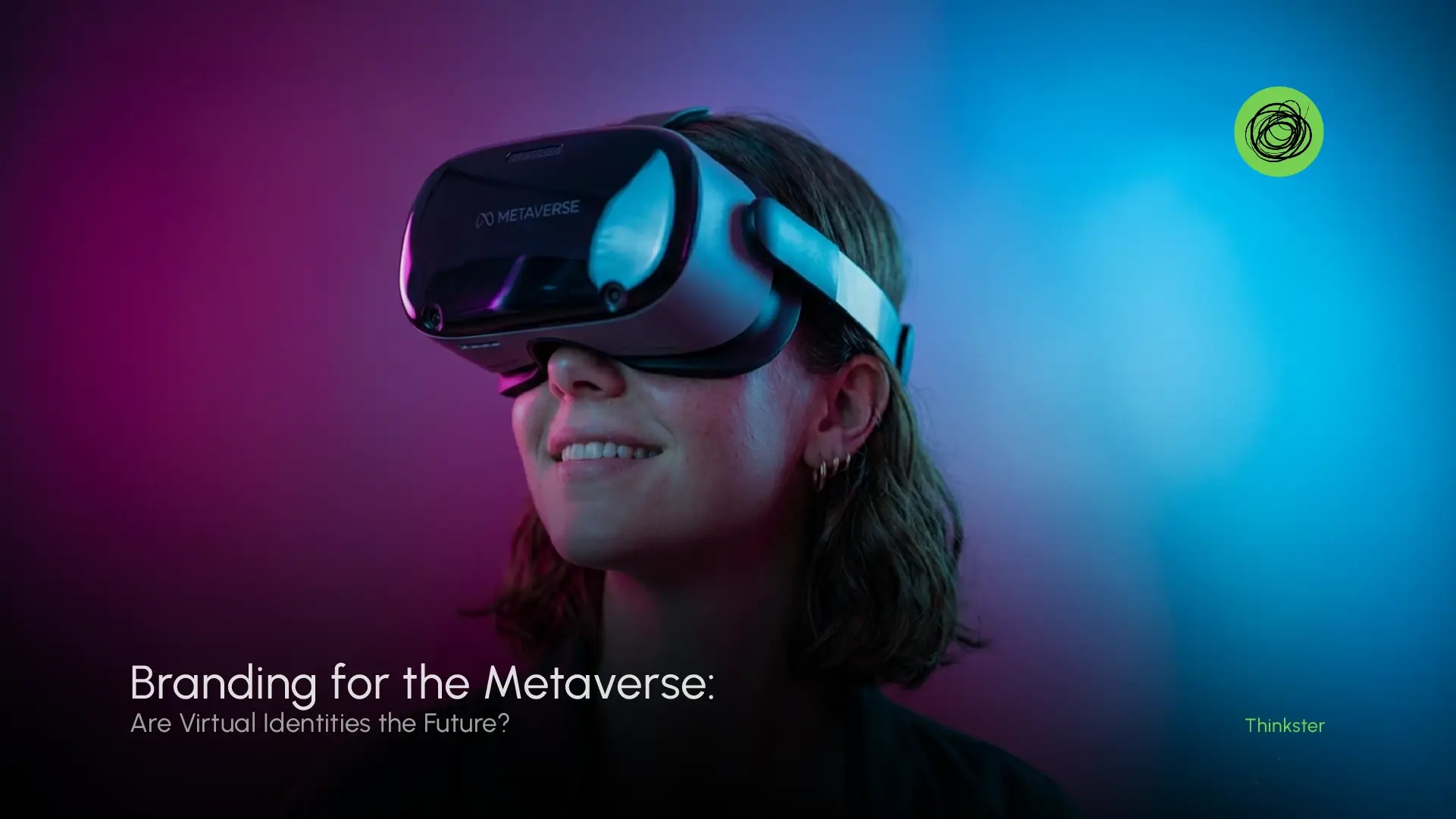 Futuristic digital world with virtual avatars, branded spaces, and immersive identity experiences in the metaverse.