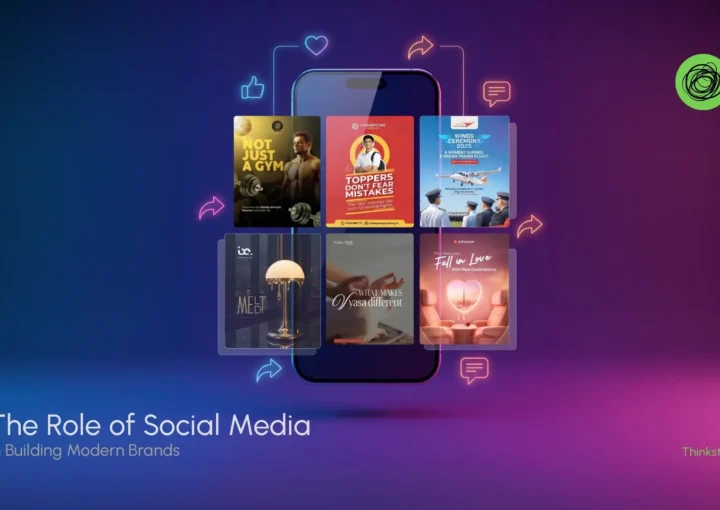 Social media branding digital banner showing the role of social media in building modern brands and driving audience engagement